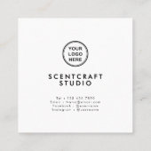 Online Shop Modern Photo Overlay QR Code Square Quadratische Visitenkarte (Rückseite)