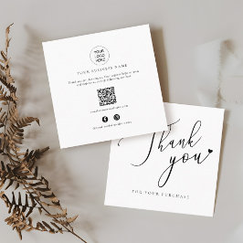 Online Shop Promotional QR Code Thank You Inserts Quadratische Visitenkarte