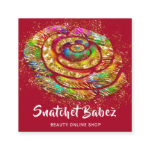 Online Shop Red Rainbow Gold QR Code Logo Squash