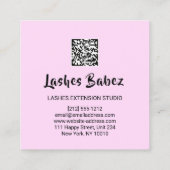 Online Shop Studio Holograph Rosa QR-Logo Quadratische Visitenkarte (Rückseite)