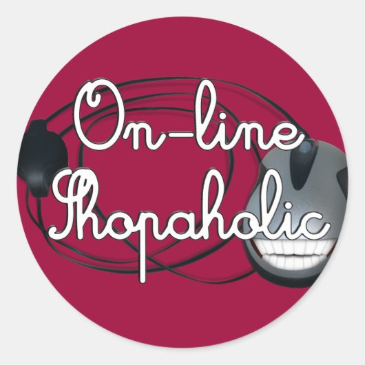 Online-Shopaholic Runder Aufkleber (Vorderseite)