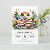 Online Snake Kindergeburtstag Party Einladung (Stehend Vorderseite)