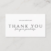 Online Store Order Packaging Thank You Inserts Visitenkarte (Vorderseite)