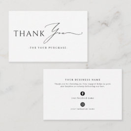 Online Store Promotional Thank You Business Insert Visitenkarte