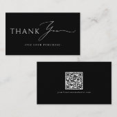 Online Store Thank You QR Code website Black Visitenkarte (Vorne/Hinten)