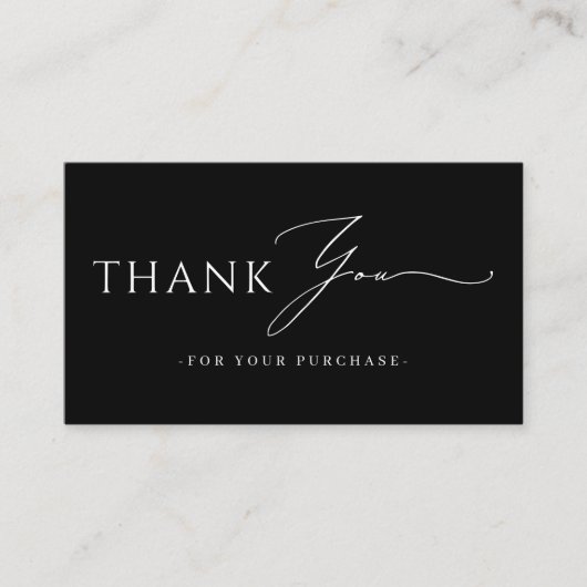 Online Store Thank You QR Code website Black Visitenkarte (Vorderseite)