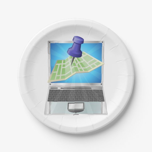 Online Street Map Paper-Teller Pappteller (Vorderseite)