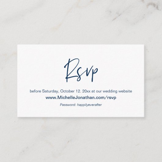 Online-UAWG, Hochzeitswebsite, Password Erinnerung Begleitkarte (Vorderseite)