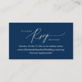 Online-UAWG, Moderne einfache blaue Navy-Kalligraf Begleitkarte