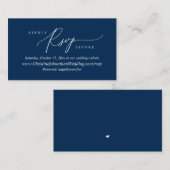 Online-UAWG, moderne, einfache Navy Blue Script-En Begleitkarte (Vorne/Hinten)