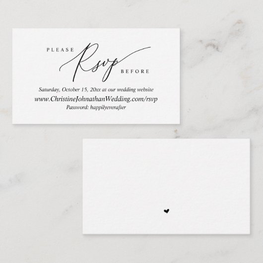 Online-UAWG, moderne Schwarz-Script-Umschließung Begleitkarte (Vorne/Hinten)