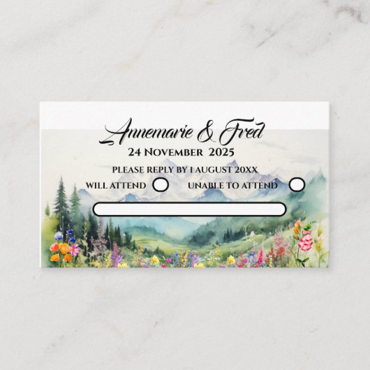 Online UAWG Mountain Wildblume Begleitkarte (Vorderseite)