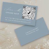 Online UAWG QR Code Dusty Blue Wedding Website Begleitkarte
