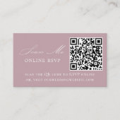 Online UAWG QR Code Dusty Rose Wedding Website Begleitkarte (Vorderseite)