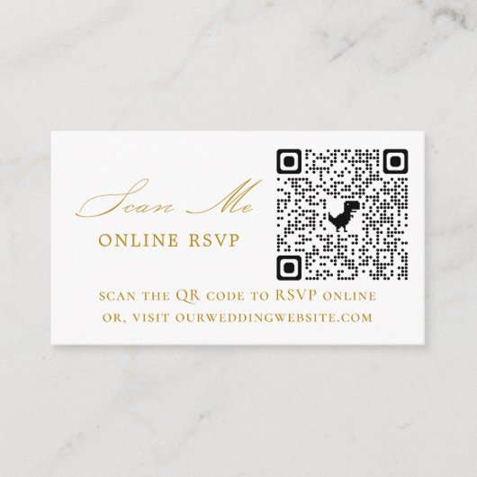 Online UAWG QR Code Gold Wedding Website Begleitkarte (Vorderseite)