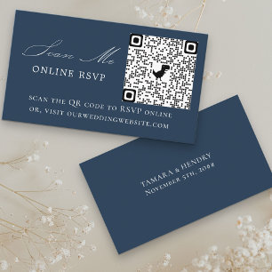 Online UAWG QR Code Navy Blue Wedding Website Begleitkarte