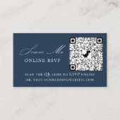 Online UAWG QR Code Navy Blue Wedding Website Begleitkarte (Vorderseite)