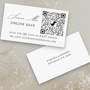 Online-UAWG QR-Code Schwarz-weiß Wedding Website Begleitkarte