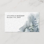 Online UAWG QR Code Snow Forest Winter Hochzeit Begleitkarte (Rückseite)