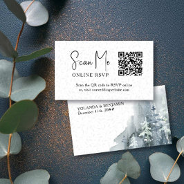 Online UAWG QR Code Snow Forest Winter Hochzeit Begleitkarte