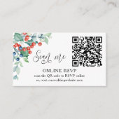 Online UAWG QR Code Winter Berries Wedding Website Begleitkarte (Vorderseite)