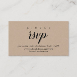 Online-UAWG: Rustic Brown Kraft Begleitkarte