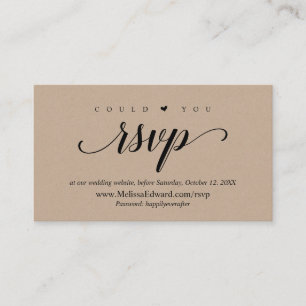 Online-UAWG-Website: Rustic Brown Kraft Begleitkarte