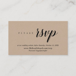 Online-UAWG-Website: Rustic Brown Kraft Begleitkarte