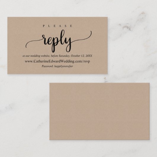 Online-UAWG-Website, Schwarz-Script, Braun Kraft Begleitkarte (Vorne/Hinten)