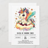 Online Unicorn Birthday Bliss Einladung (Vorne/Hinten)