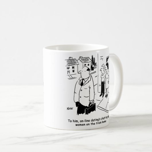 Online-Verabredet Cartoon Kaffeetasse (VorderseiteRechts)