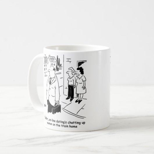 Online-Verabredet Cartoon Kaffeetasse (Vorderseite Links)