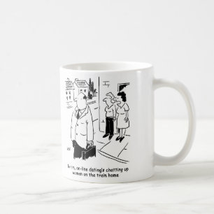 Online-Verabredet Cartoon Kaffeetasse