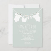 Online Virtual Blue Boy Baby Duschkabine Einladung (Vorderseite)