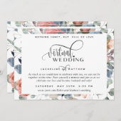 Online Virtual Wedding Dusty Blue und Blush Bloral Save The Date (Vorne/Hinten)