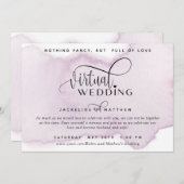 Online Virtual Wedding, Mauve Lavender Watercolor Save The Date (Vorne/Hinten)