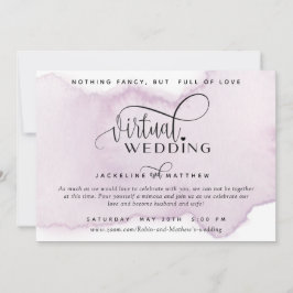Online Virtual Wedding, Mauve Lavender Watercolor Save The Date