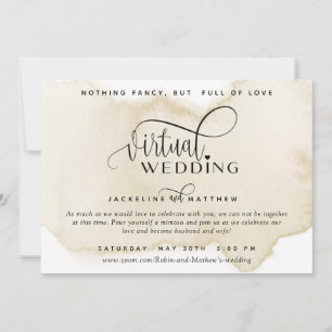 Online Virtual Wedding, Sandtan Wasserfarbe Save The Date