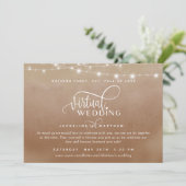 Online Virtual Wedding Terracotta, String Lights Save The Date (Stehend Vorderseite)