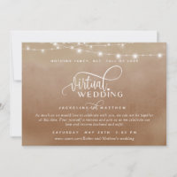 Online Virtual Wedding Terracotta, String Lights