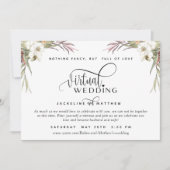 Online Virtual Wedding Tropical Palm Blätter flora Save The Date (Vorderseite)