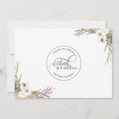 Online Virtual Wedding Tropical Palm Blätter flora Save The Date (Rückseite)