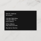 Online-Visitenkarten für coole Buchhalter Visitenkarte (Rückseite)