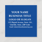 Online Web Developer Social Media Manager Blue Quadratische Visitenkarte (Rückseite)