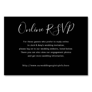 Online Website UAWG Wedding Enclosure Card Black Tischnummer