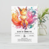 Online Whimsical Fox Geburtstag Einladung (Stehend Vorderseite)
