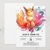 Online Whimsical Fox Geburtstag Einladung (Vorne/Hinten)