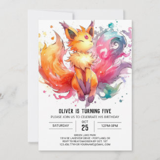 Online Whimsical Fox Geburtstag Einladung