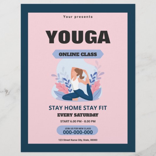 Online Yoga Class Flyer (Vorne)