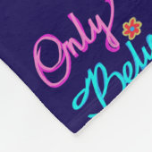 Only Believe Christian Quote on Dark Blue Fleecedecke (Ecke)